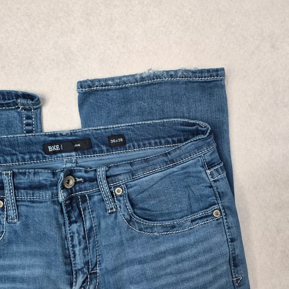 BKE Jake Straight Leg Jeans Mens 36x38 Medium Wash Denim ABP15258